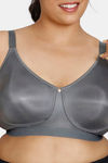Zivame True Curv Beautiful Basics Double Layered Non Wired Full Coverage Minimiser Bra - Lava Smoke — thumbnail 4